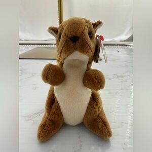 VINTAGE 90s NUTS THE SQUIRREL BEANIE BABY w ERRORS PVC pellets